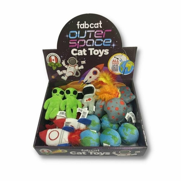 Fab Dog Fabcat Outer Space Cat Toys Display - 25 Piece 849088065774